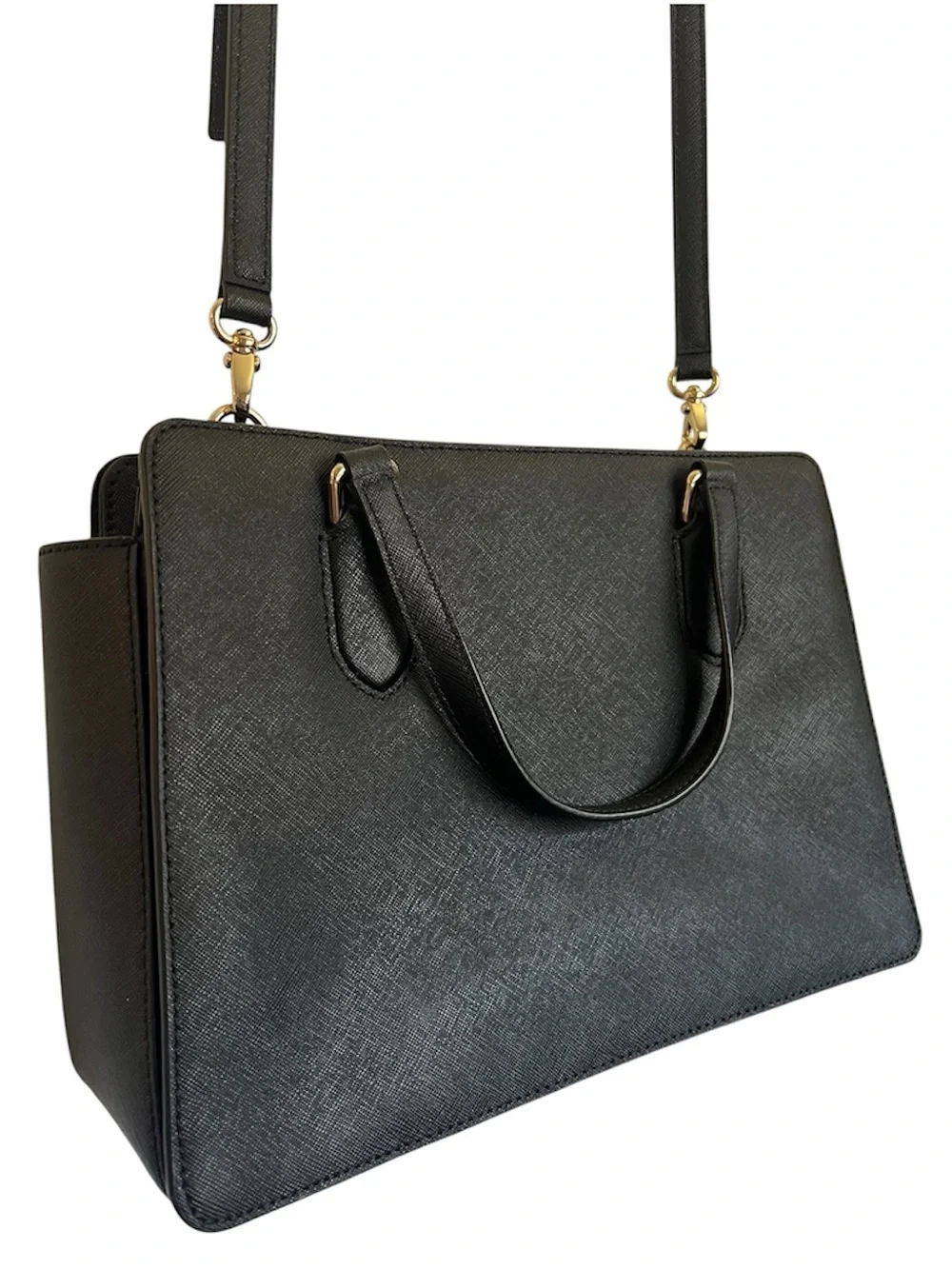 Kate Spade New York Laurel Way Reese Satchel Bag In Black EUC Saffiano Leather